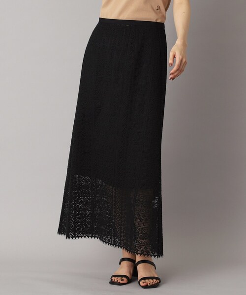 セール】【後ろウエストゴム】オーガニックコットンブレンドレース