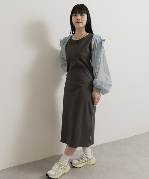 MIDIUMISOLID(ミディウミソリッド)の「『別注』MIDIUMISOLID×TGM back open neck one-piece(ワンピース・レディース・グレー/ブラウン・ONE)」の2枚目の写真