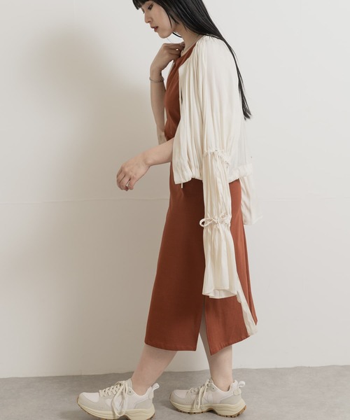 MIDIUMISOLID(ミディウミソリッド)の「『別注』MIDIUMISOLID×TGM back open neck one-piece(ワンピース・レディース・グレー/ブラウン・ONE)」の10枚目の写真