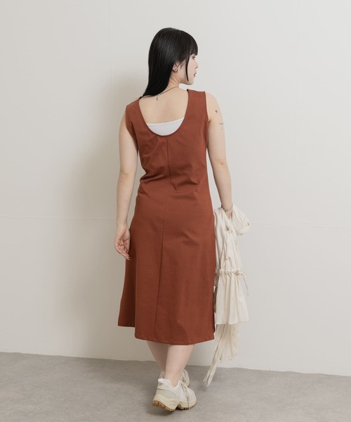 MIDIUMISOLID(ミディウミソリッド)の「『別注』MIDIUMISOLID×TGM back open neck one-piece(ワンピース・レディース・グレー/ブラウン・ONE)」の12枚目の写真