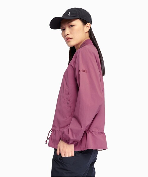 AIGLE(エーグル)の「UVカット 撥水 ライトウェイト ナイロンボンバージャケット / MA-1(ナイロンジャケット・レディース・ダークグリーン/バーガンディー・36/38/40)」の6枚目の写真