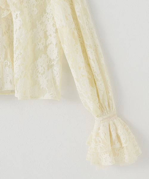トップス Viviano Tulle Layered Lace Shirt Tulle Layered Lace Shirt – VIVIANO