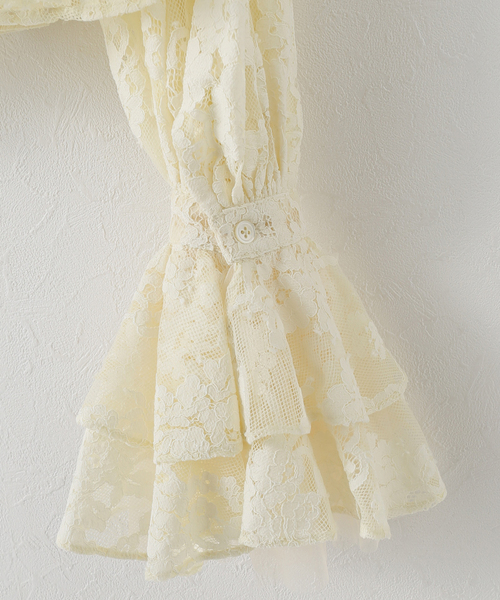 トップス Viviano Tulle Layered Lace Shirt VIVIANO / Tulle Layered Lace Shirt | JURK shop