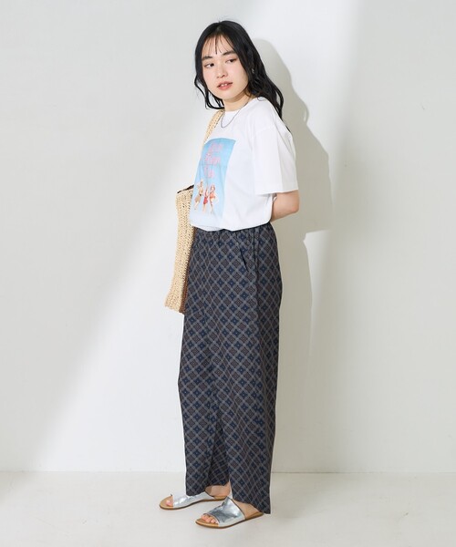 極美品✨ハウスオブロータス 総柄 幾何学 イージーカジュアルパンツ ワイド ゴム 極美品✨ハウスオブロータス 総柄 幾何学 イージーカジュアル