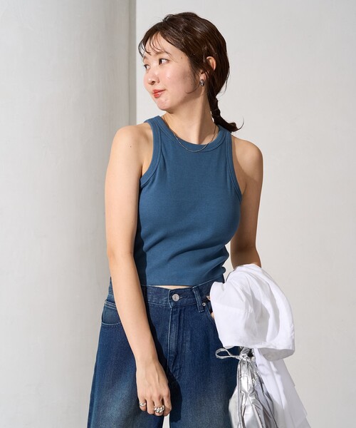 セール】限定展開 カップ付き アメスリ リブ タンクトップ（タンク