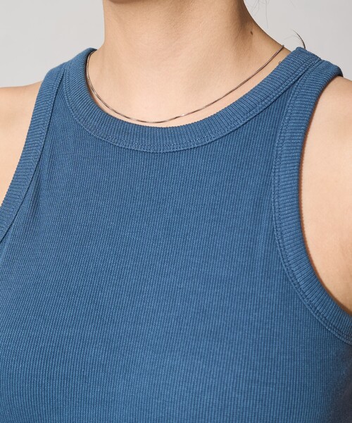 FREAK'S STORE（フリークスストア）の「限定展開　カップ付き アメスリ リブ タンクトップ（タンクトップ・レディース・ブルー/グリーン/オレンジ/ブラック/ライトグレー/ナチュラル/オフホワイト・ﾌﾘ-）」の8枚目の写真