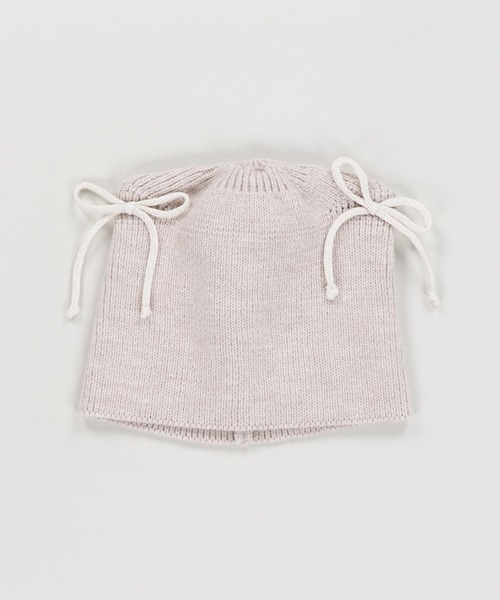 SPINNS(スピンズ)の「猫耳ニット帽/紐リボン(ニットキャップ/ビーニー・レディース・ベージュ/ブラック/グレー・ONESIZE)」の1枚目の写真