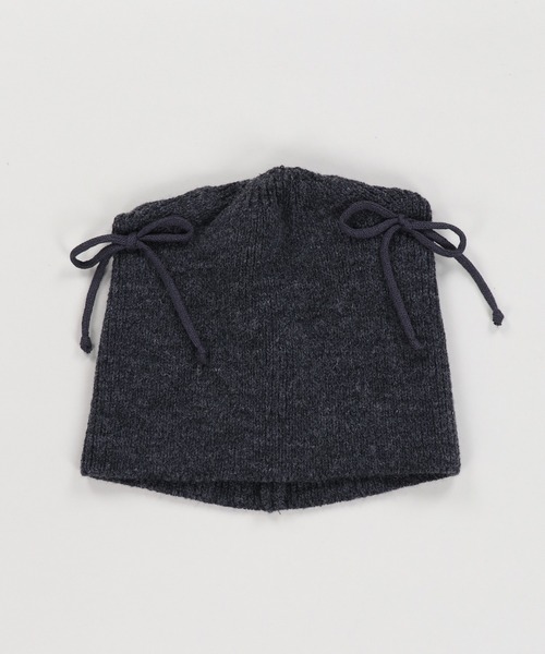 SPINNS(スピンズ)の「猫耳ニット帽/紐リボン(ニットキャップ/ビーニー・レディース・ベージュ/ブラック/グレー・ONESIZE)」の3枚目の写真