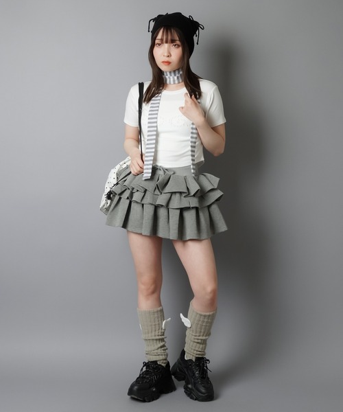 SPINNS(スピンズ)の「猫耳ニット帽/紐リボン(ニットキャップ/ビーニー・レディース・ベージュ/ブラック/グレー・ONESIZE)」の8枚目の写真