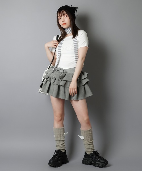 SPINNS(スピンズ)の「猫耳ニット帽/紐リボン(ニットキャップ/ビーニー・レディース・ベージュ/ブラック/グレー・ONESIZE)」の9枚目の写真