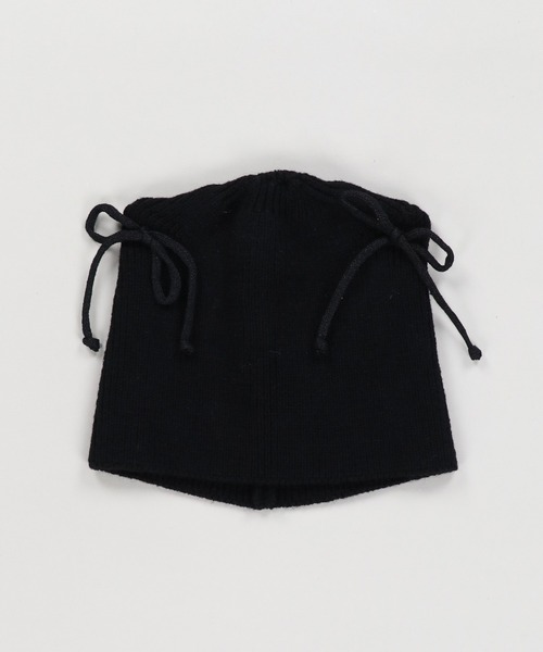 SPINNS(スピンズ)の「猫耳ニット帽/紐リボン(ニットキャップ/ビーニー・レディース・ベージュ/ブラック/グレー・ONESIZE)」の11枚目の写真