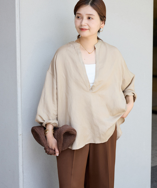 【JOURNAL STANDARD】スキッパー カットソー JOURNAL STANDARD ニット セーター バイカラースキッパープル
