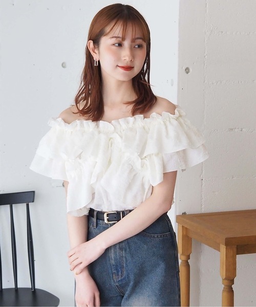 [ZOZO限定カラーあり]フリルクロス2wayブラウス