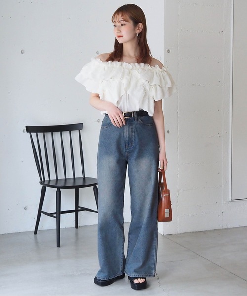 [ZOZO限定カラーあり]フリルクロス2wayブラウス