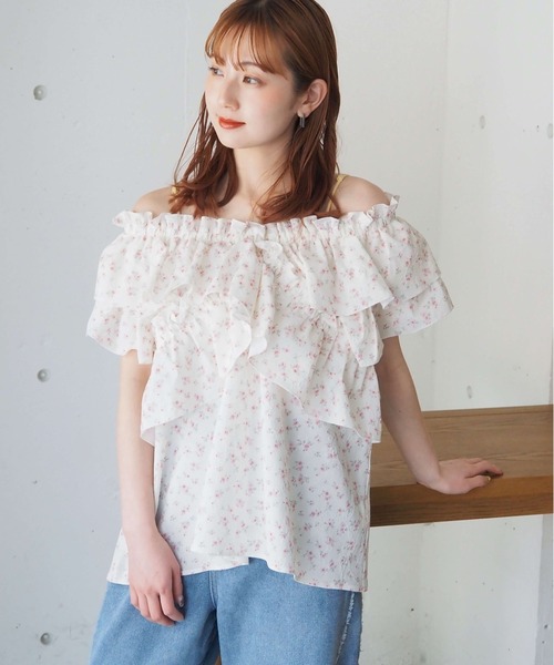 セール】[ZOZO限定カラーあり]フリルクロス2wayブラウス（シャツ