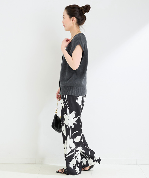 B.C STOCK（ベーセーストック）の「リネン混天竺ベスト（ベスト・レディース・チャコールグレー/ベージュ/ホワイト・FREE）」の5枚目の写真