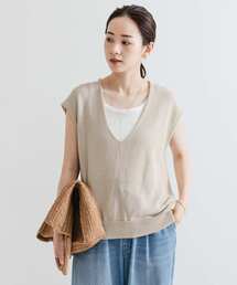 URBAN RESEARCH | リネンコットンVネックニットベスト(ベスト)