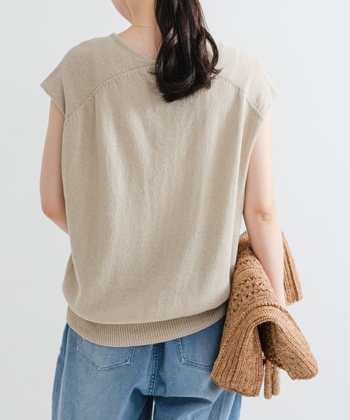 コットンリネンハイゲージニットベスト ETRE TOKYO コットンリネンハイゲージニットベスト ELENDEEKetc