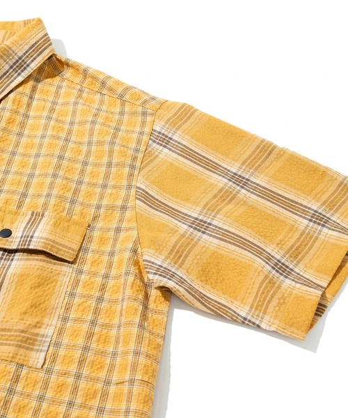 gym master（ジムマスター）の「gym master/ジムマスター　2WAY スナップボタン S/Sシャツ（シャツ/ブラウス・メンズ・ネイビー/イエロー/ブラック/グリーン・X-LARGE/LARGE/MEDIUM）」の14枚目の写真