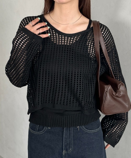 【新品・定価27,500円】CECI OU CELA サマーニットカットソー 楽天市場】ニット サマーニット レディース 半袖 五分袖