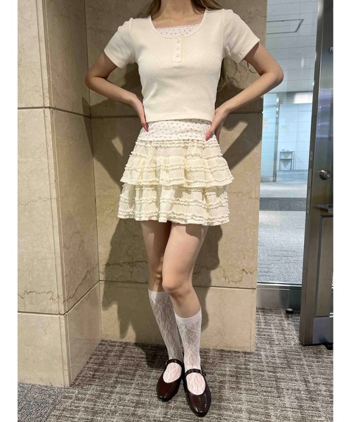 PHILLY（フィリー）の「【PHILLY】フェイクレイヤードTシャツ（Tシャツ/カットソー・レディース・ブラック/アイボリー/グレー・FREE）」の7枚目の写真