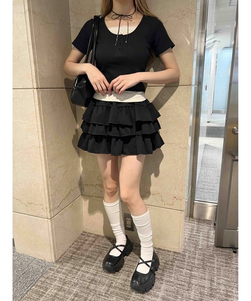 PHILLY（フィリー）の「【PHILLY】フェイクレイヤードTシャツ（Tシャツ/カットソー・レディース・ブラック/アイボリー/グレー・FREE）」の11枚目の写真