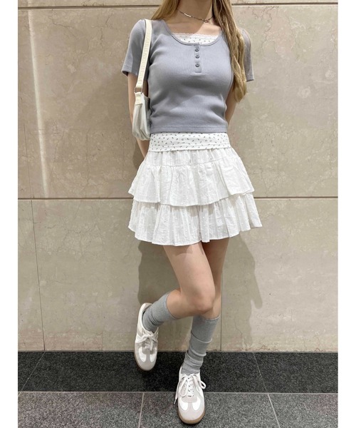 PHILLY（フィリー）の「【PHILLY】フェイクレイヤードTシャツ（Tシャツ/カットソー・レディース・ブラック/アイボリー/グレー・FREE）」の15枚目の写真