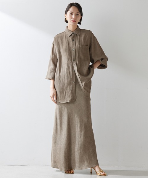 Whim Gazette(ウィムガゼット)の「ツイル顔料染めスカート(スカート・レディース・キャメル/モカ・36/38)」の10枚目の写真