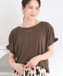 DRESKIP | 【S-LL/ひんやり/UV/プチプラ】お袖タックが好印象 デザインTシャツ(Tシャツ/カットソー)