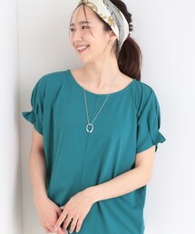 【S-LL/UV/プチプラ】お袖タックで好印象 デザインTシャツ