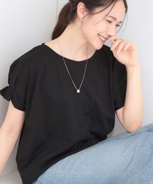 【S-LL/UV/プチプラ】お袖タックで好印象 デザインTシャツ