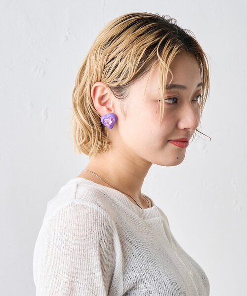 【SELF-PORTRAIT】クリスタルハートイヤリング/関税込 クリスタルハート ピアス・イヤリング ピアス（スタッド・一粒