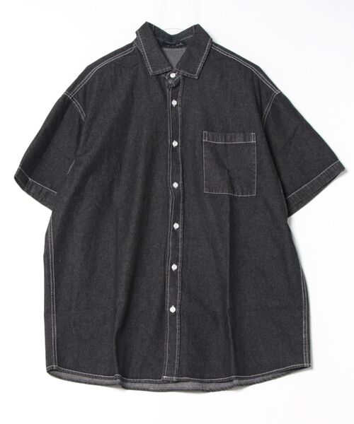 a.p.o.v.(エーピーオービー)の「a.p.o.v. オーバーサイズウォッシュドデニムシャツ(シャツ/ブラウス・メンズ・ブラック/ブルー・ONESIZE)」の5枚目の写真