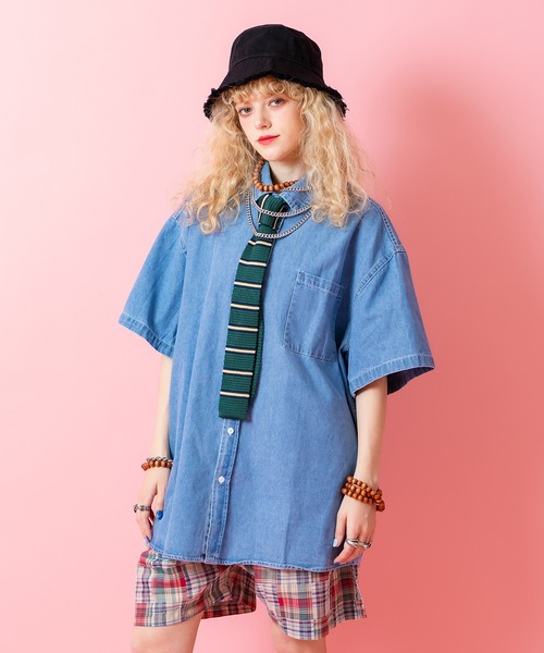 a.p.o.v.(エーピーオービー)の「a.p.o.v. オーバーサイズウォッシュドデニムシャツ(シャツ/ブラウス・メンズ・ブラック/ブルー・ONESIZE)」の6枚目の写真