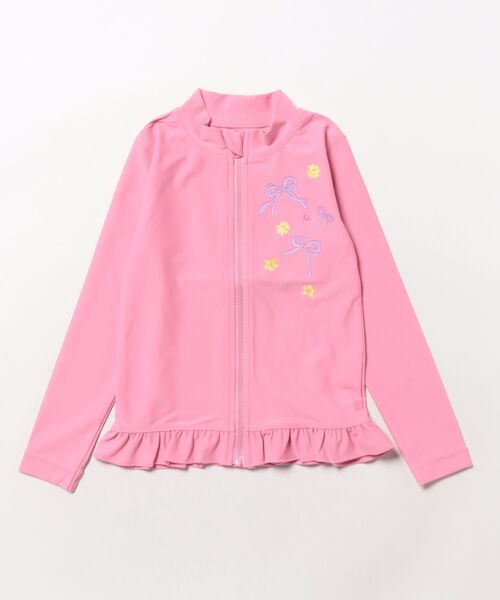 HAKKA KIDS（ハッカキッズ）の「リボンプリントラッシュガード（ラッシュガード・キッズ・オフホワイト/ピンク・S/M/L）」の2枚目の写真
