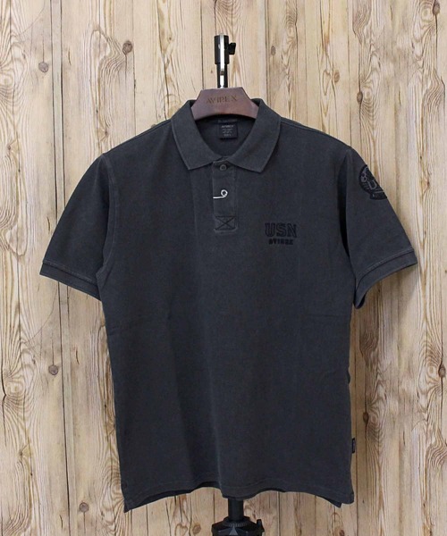 AVIREX（アヴィレックス）の「FADE WASH LAST CRUISE EMB POLO SHIRT（ポロシャツ・メンズ・サックスブルー/チャコールグレー/ホワイト・L/XL/XXL/M）」の8枚目の写真