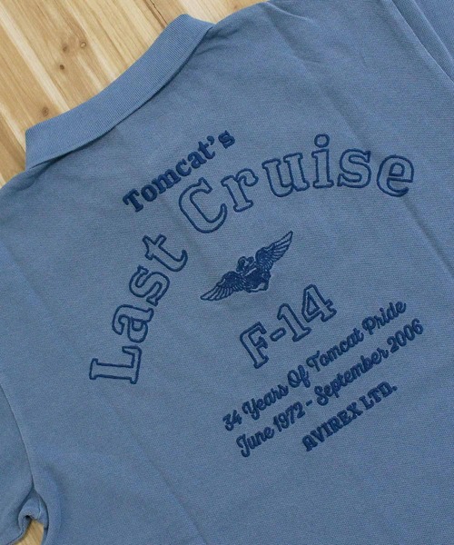 AVIREX（アヴィレックス）の「FADE WASH LAST CRUISE EMB POLO SHIRT（ポロシャツ・メンズ・サックスブルー/チャコールグレー/ホワイト・L/XL/XXL/M）」の21枚目の写真