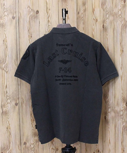 AVIREX（アヴィレックス）の「FADE WASH LAST CRUISE EMB POLO SHIRT（ポロシャツ・メンズ・サックスブルー/チャコールグレー/ホワイト・L/XL/XXL/M）」の9枚目の写真