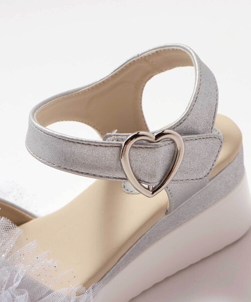 SLAP SLIP（スラップスリップ）の「キラキラくしゅくしゅチュールお花モチーフ付きウェッジソールサンダル(16~21cm)（サンダル・キッズ・グレー/パープル・20.0cm/21.0cm/16.0cm/19.0cm/17.0cm/18.0cm）」の11枚目の写真