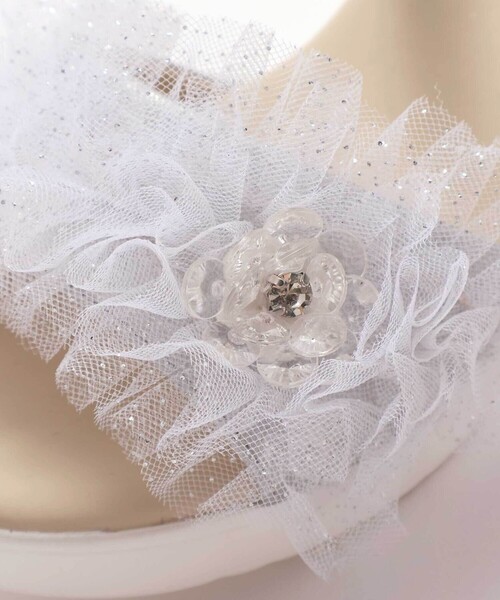 SLAP SLIP（スラップスリップ）の「キラキラくしゅくしゅチュールお花モチーフ付きウェッジソールサンダル(16~21cm)（サンダル・キッズ・グレー/パープル・20.0cm/21.0cm/16.0cm/19.0cm/17.0cm/18.0cm）」の12枚目の写真