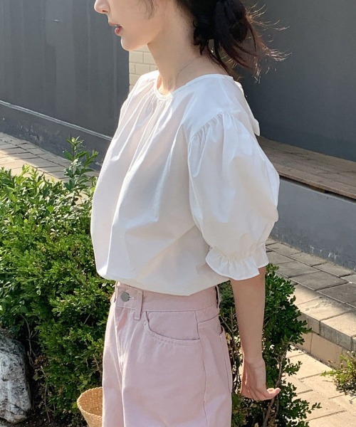 shoppinggo(ショッピングゴー)の「ブラウス バックリボン シャツ トップス(シャツ/ブラウス・レディース・ホワイト/ピンク・M/L)」の5枚目の写真