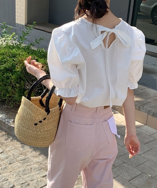 shoppinggo(ショッピングゴー)の「ブラウス バックリボン シャツ トップス(シャツ/ブラウス・レディース・ホワイト/ピンク・M/L)」の10枚目の写真
