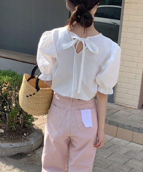 shoppinggo(ショッピングゴー)の「ブラウス バックリボン シャツ トップス(シャツ/ブラウス・レディース・ホワイト/ピンク・M/L)」の11枚目の写真