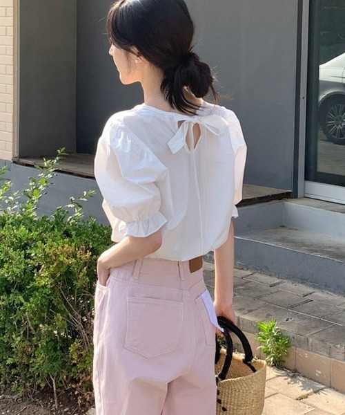 shoppinggo(ショッピングゴー)の「ブラウス バックリボン シャツ トップス(シャツ/ブラウス・レディース・ホワイト/ピンク・M/L)」の12枚目の写真