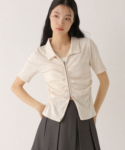 セール】フロントギャザーZIPTEE 497343（Tシャツ/カットソー