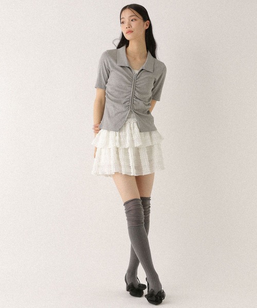 Heather(ヘザー)の「フロントギャザーZIPTEE 497343(Tシャツ/カットソー・レディース・アイボリー/ブラック/グレー・FREE)」の19枚目の写真