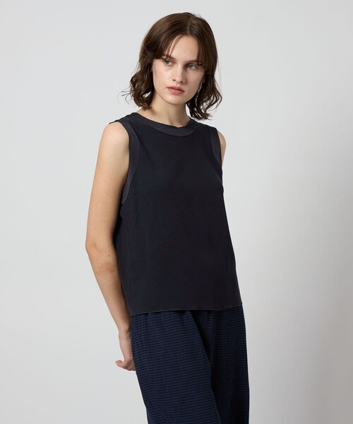 Steven Alan＞バックサテン ジョーゼット タンクトップブラウス