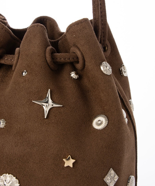 kakatoo（カカトゥ）の「カカトゥ kakatoo / スエード調スタッズドロストバッグ（ショルダーバッグ・レディース・キャメル/ブラック/ベージュ/ブラウン/カーキ・FREE）」の12枚目の写真