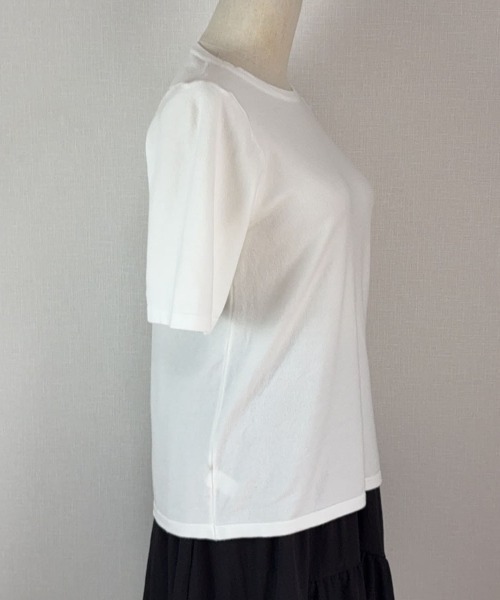 shoppinggo(ショッピングゴー)の「夏服 サイドボタンサマーニット 半袖 レディース 夏ニット(Tシャツ/カットソー・レディース・ホワイト/グリーン/ブラック/ピンク系その他/パープル/グリーン系その他・FREE)」の16枚目の写真