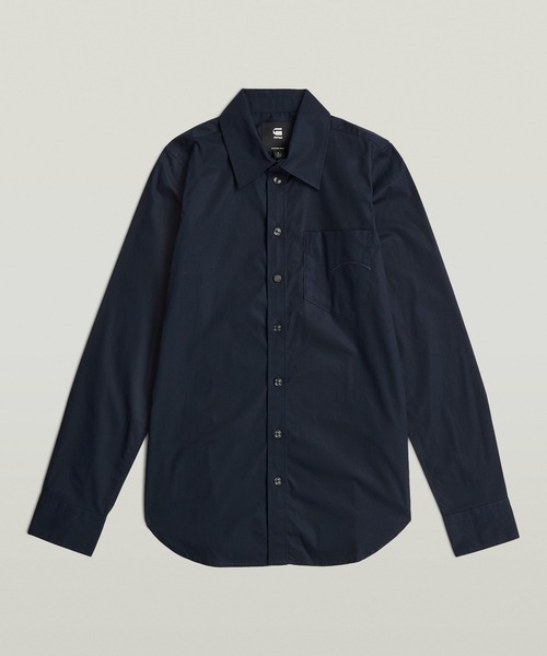 G-STAR(ジースター)の「Slim Poplin Long Sleeve Shirt/ベーシックデザインスリムポプリンシャツ(シャツ/ブラウス・レディース・ダークネイビー・SMALL/MEDIUM/X-SMALL)」の5枚目の写真